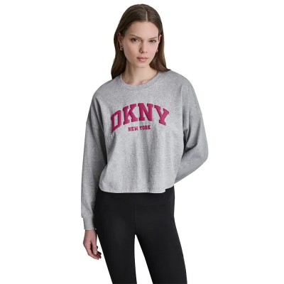 тениска,мъжки,тениски,дамски,тениски,dkny,dp6t1723,long,sleeve,t,shirt,grey,(pearl,grey,heather,festive,pink)