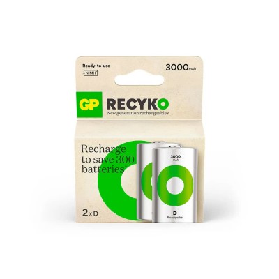 батерии,gp,batteries,recyko,d,nimh,rechargeable,batteries,clear,(green,white)