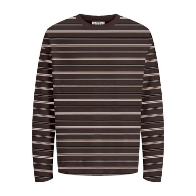тениска,мъжки,тениски,дамски,тениски,jack,&,jones,barron,stripe,long,sleeve,t,shirt,brown,(chocolate,torte,falcon,black,birch)
