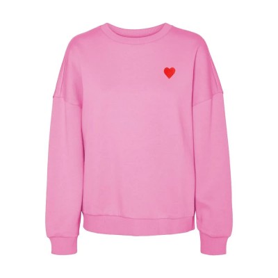 блуза,дамски,блузи,vero,moda,bea,print,sweatshirt,pink,(prism,pink,red,heart)