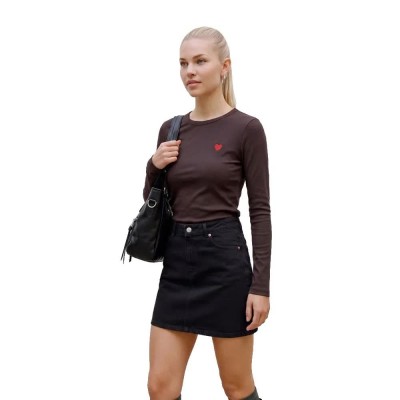 тениска,мъжки,тениски,дамски,тениски,vero,moda,chloe,long,sleeve,t,shirt,brown,(chocolate,torte,red,heart,embroidery)