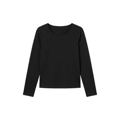 тениска,мъжки,тениски,дамски,тениски,vero,moda,maxi,long,sleeve,t,shirt,black,(black)