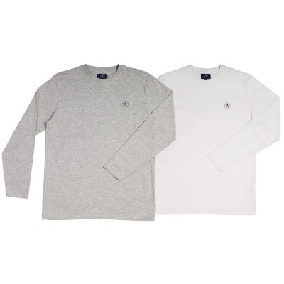 тениска,мъжки,тениски,дамски,тениски,the,time,of,bocha,ri1clogo,long,sleeve,t,shirt,2,units,white,grey,(grey,white)