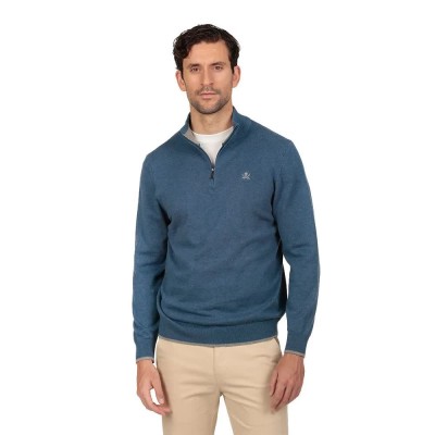 блуза,мъжки,пуловери,дамски,пуловери,the,time,of,bocha,ri1jcrema,half,zip,sweater,blue,(blue)