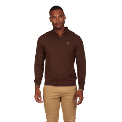 блуза,мъжки,пуловери,дамски,пуловери,the,time,of,bocha,ri1jcrema,half,zip,sweater,brown,(brown)