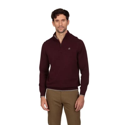 блуза,мъжки,пуловери,дамски,пуловери,the,time,of,bocha,ri1jcrema,half,zip,sweater,red,purple,(burgundy)