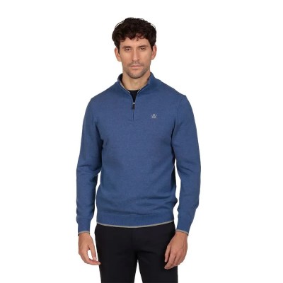 блуза,мъжки,пуловери,дамски,пуловери,the,time,of,bocha,ri1jcrema,half,zip,sweater,blue,(denim)