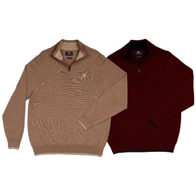 блуза,мъжки,пуловери,дамски,пуловери,the,time,of,bocha,ri1jcrema,half,zip,sweater,2,units,brown,red,(camel,maroon)