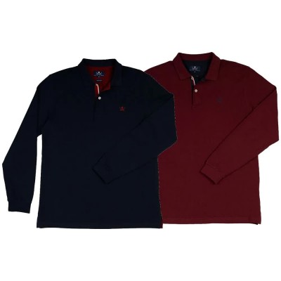 дамски,блузи,с,яка,мъжки,блузи,с,яка,the,time,of,bocha,ri1ppolo,long,sleeve,polo,2,units,multicolor,(navy,burgundy)