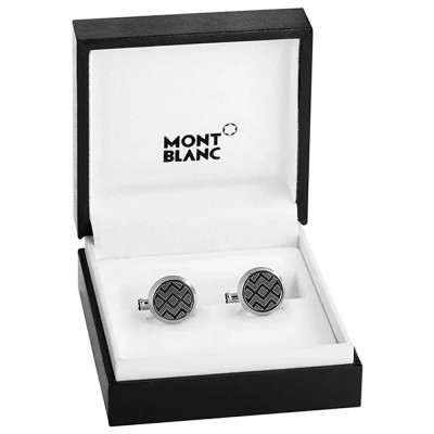 бижутерия,montblanc,mb116654,cufflinks,silver,black