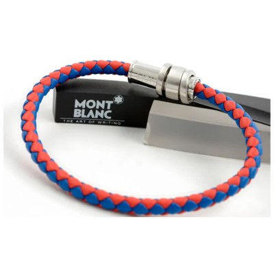 бижутерия,montblanc,mb123787,bracelet,silver,blue,red
