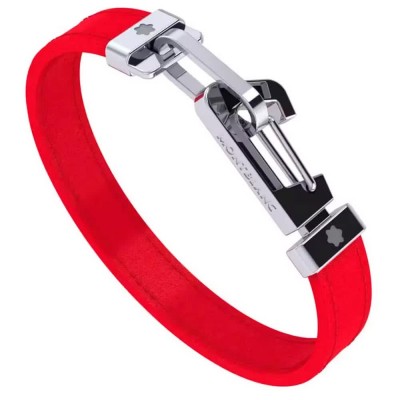 бижутерия,montblanc,mb123825,bracelet,red,silver