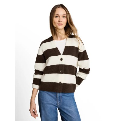 жилетка,мъжки,пуловери,дамски,пуловери,tom,tailor,1053483,cardigan,brown,(big,brown,white,stripe)
