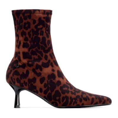 дамски,боти,мъжки,боти,xti,144702,heel,booties,brown,(leopard)