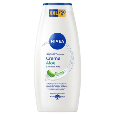 хигиена,тяло,nivea,creme,&,aloe,shower,gel,750ml,clear,(white,green)
