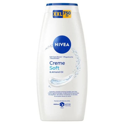 хигиена,тяло,nivea,creme,soft,&,almond,oil,shower,gel,750ml,clear,(white,blue)