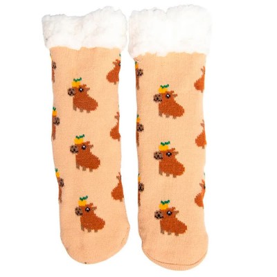 чорапи,мъжки,чорапи,дамски,чорапи,caison,capybara,printed,non,slip,long,socks,brown,(brown)
