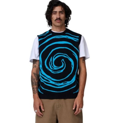 блуза,мъжки,пуловери,дамски,пуловери,santa,cruz,vortex,knit,sleeveless,sweater,black,(black)