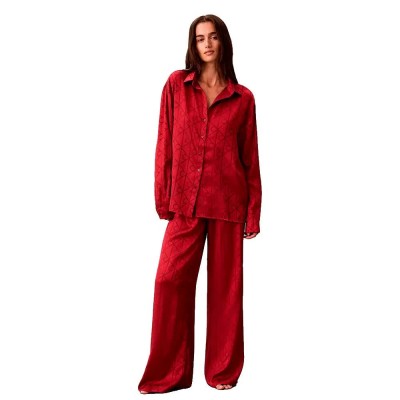 пижама,дамски,пижами,calvin,klein,lv00qs7729,long,sleeve,pyjama,red,(red)