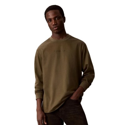 тениска,мъжки,тениски,дамски,тениски,calvin,klein,lv04ld232g,long,sleeve,t,shirt,brown,(olive,night)