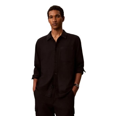 риза,с,дълъг,ръкав,дамски,ризи,мъжки,ризи,calvin,klein,lv04lg103g,linen,long,sleeve,shirt,black,(black)