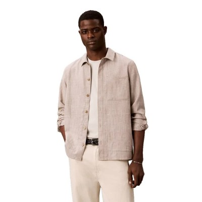 риза,с,дълъг,ръкав,дамски,ризи,мъжки,ризи,calvin,klein,lv04lg401g,linen,long,sleeve,shirt,beige,(roasted,cashew)
