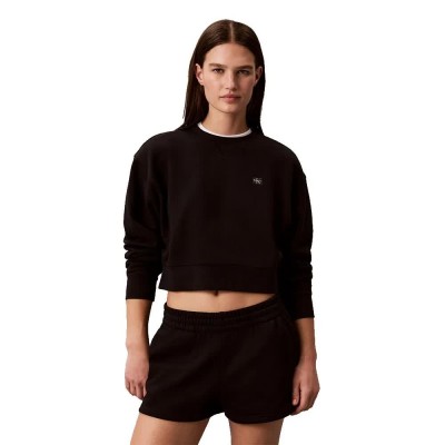 блуза,дамски,блузи,calvin,klein,jeans,french,terrry,cropped,sweatshirt,black,(black)