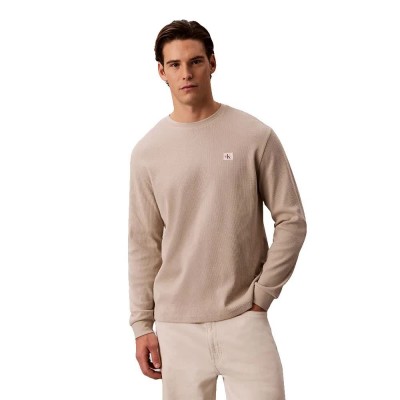тениска,мъжки,тениски,дамски,тениски,calvin,klein,jeans,lv040em217,long,sleeve,t,shirt,beige,(plaza,taupe)