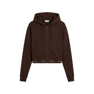 блуза,дамски,блузи,calvin,klein,jeans,lv047g252g,full,zip,sweatshirt,brown,(dark,coffee)