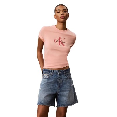 тениска,мъжки,тениски,дамски,тениски,calvin,klein,jeans,lv047g825g,short,sleeve,t,shirt,pink,(light,red)