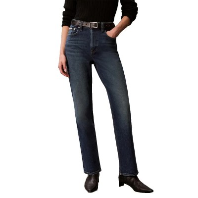дънки,мъжки,панталони,дамски,панталони,calvin,klein,jeans,lv047h740g,straight,fit,high,waist,jeans,blue,(deep,current)