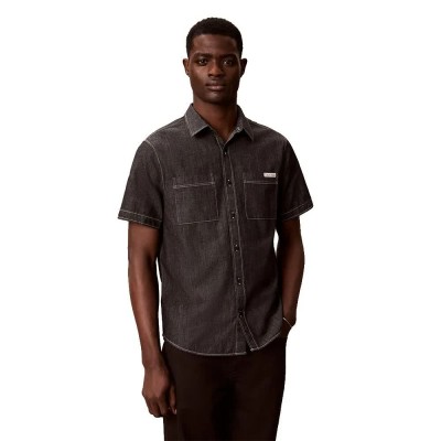 риза,с,къс,ръкав,дамски,ризи,мъжки,ризи,calvin,klein,jeans,lv04rg116g,short,sleeve,shirt,black,(black)