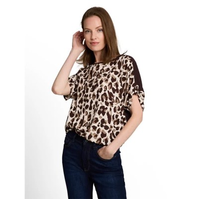 тениска,мъжки,тениски,дамски,тениски,tom,tailor,1052871,short,sleeve,t,shirt,brown,beige,leo,print