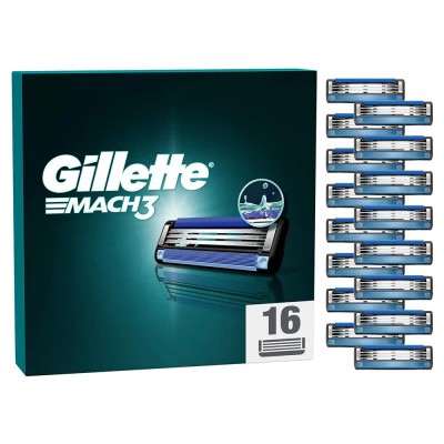 бръснене,gillette,mach3,razor,blade,refills,silver,(blue,black)