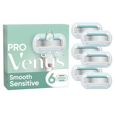 бръснене,venus,pro,smooth,sensitive,razor,blade,refills,silver,(green,white)