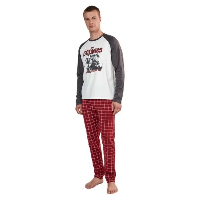 пижама,мъжки,пижами,gisela,goonies,interlock,knit,fabric,long,sleeve,pyjama,red,white,(white)