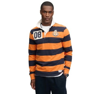 блуза,с,яка,дамски,блузи,с,яка,мъжки,блузи,с,яка,superdry,monogram,stripe,rugby,long,sleeve,polo,orange,(orange,stripe)
