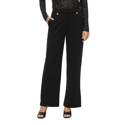 панталони,мъжки,панталони,дамски,панталони,vila,clua,wide,leg,fit,button,high,waist,pants,refurbished,black,(black,gold,button)
