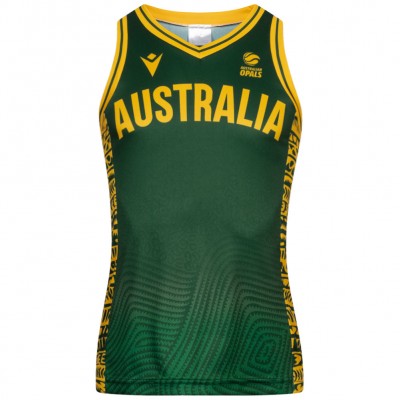 дамска,фланелка,баскетболни,потници,australia,basketball,macron,indigenous,women,jersey,green