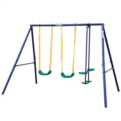 muwo,tabalu,play,frame,with,2,swings,and,seesaw