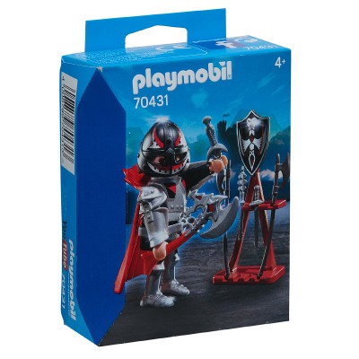 playmobil®,axe,knight,with,weapon,stand