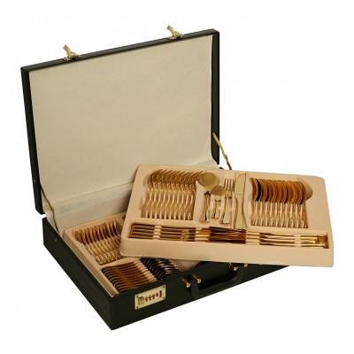 фитнес,оборудване,всичкото,фитнес,оборудване,banaru,design,cutlery,set,suitcase,72,pcs.,gold