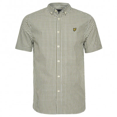 lyle,&,scott,gingham,men,short,sleeved,shirt