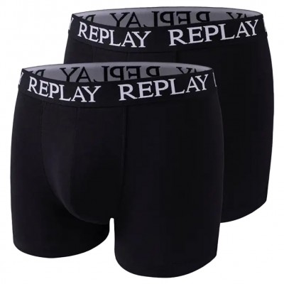 мъжки,боксерки,мъжко,бельо,replay,basic,cuff,logo,men,boxer,shorts,pack,of,2