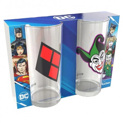 dc,comics,2,drinking,glasses,set,wonder,harley,quinn,&,joker,0.27,l