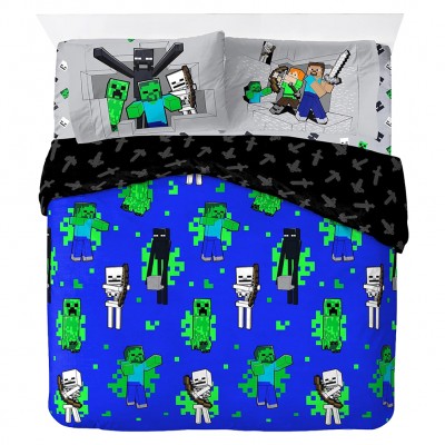 minecraft,microsoft,fight,back,bedlinen,set,200,x,200,cm,+,2x,50,x,75,cm