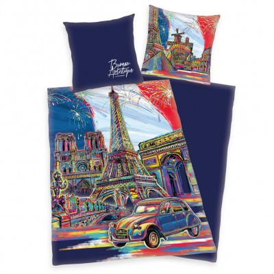bureau,artistique,paris,satin,bedlinen,set,155,x,200,cm,+,80,x,80,cm