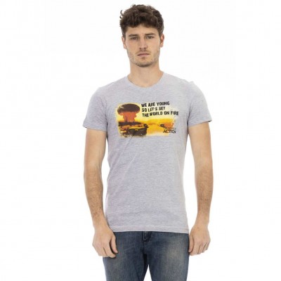 тениска,мъжки,тениски,trussardi,action,men,young,fire,t,shirt,gray