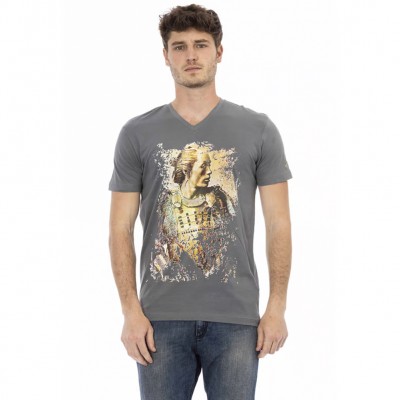 тениска,мъжки,тениски,trussardi,action,men,conqueror,v,neck,t,shirt,gray