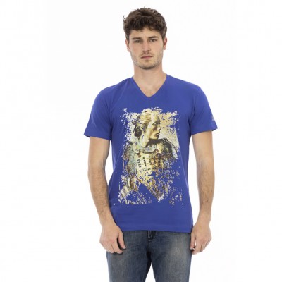тениска,мъжки,тениски,trussardi,action,men,conqueror,v,neck,t,shirt,blue